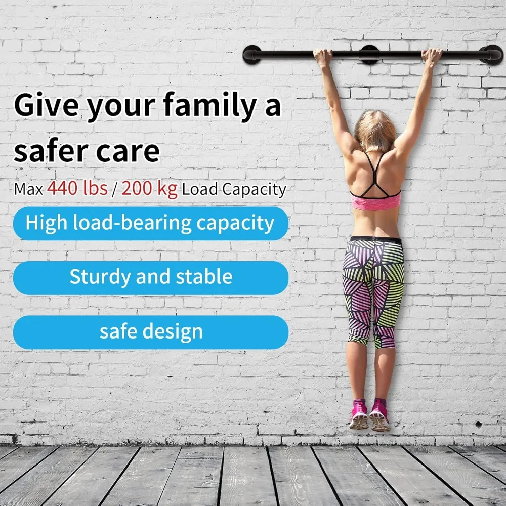 Przemysłowa, ocynkowana stalowa poręcz schodowa, długość 2,13 metra, średnica 3,175 cm, montowana na ścianie, wewnętrzna poręcz schodowa zapewniająca bezpieczeństwo i...