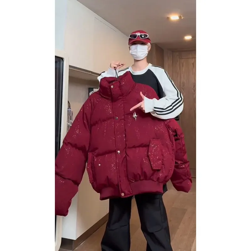 

Мужская зимняя куртка Ankela Red Star из утолщенного хлопка, с воротником-стойкой, функциональная, в американском стиле