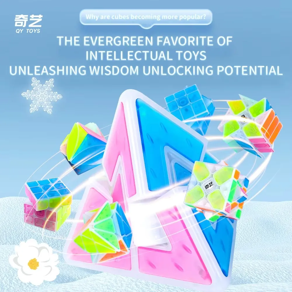 QiYi Ice Amber Serie Würfel Fisher/Achse/Spiegelwürfel 3x3 Lernpuzzle Zauberwürfel für Kinder Geschenk Spielzeug Cubo Magico