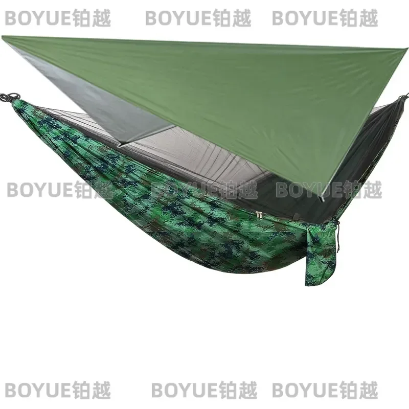 Outdoor Camping Quick Open Mosquito net hammock Garden Travel Portable Hanging Hammock With Waterproof Canopy Tent Awning