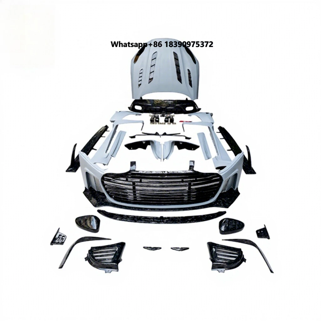 MSY Style Carbon Fiber Fiberglass Car Bumper Side Skirts Rear Spoiler Engine Cover Wide Body Kit for  DB11 Bodykit