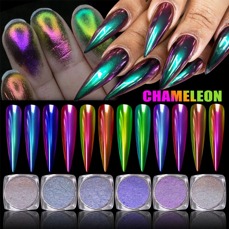 Magic Mirror Powder Chameleon Polarizing Powder 0.3g High-Light Iridescent Diamond Shimmering Holographic Rainbow Eyeshadow Dust