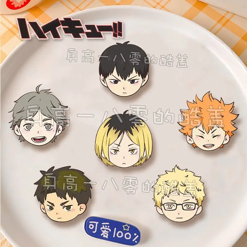 Anime Haikyuu Q-Version Brooch Hinata Shoyo Tobio Kageyama Student Cartoon Badge Kawaii Clothing Backpack Decoration Brooch