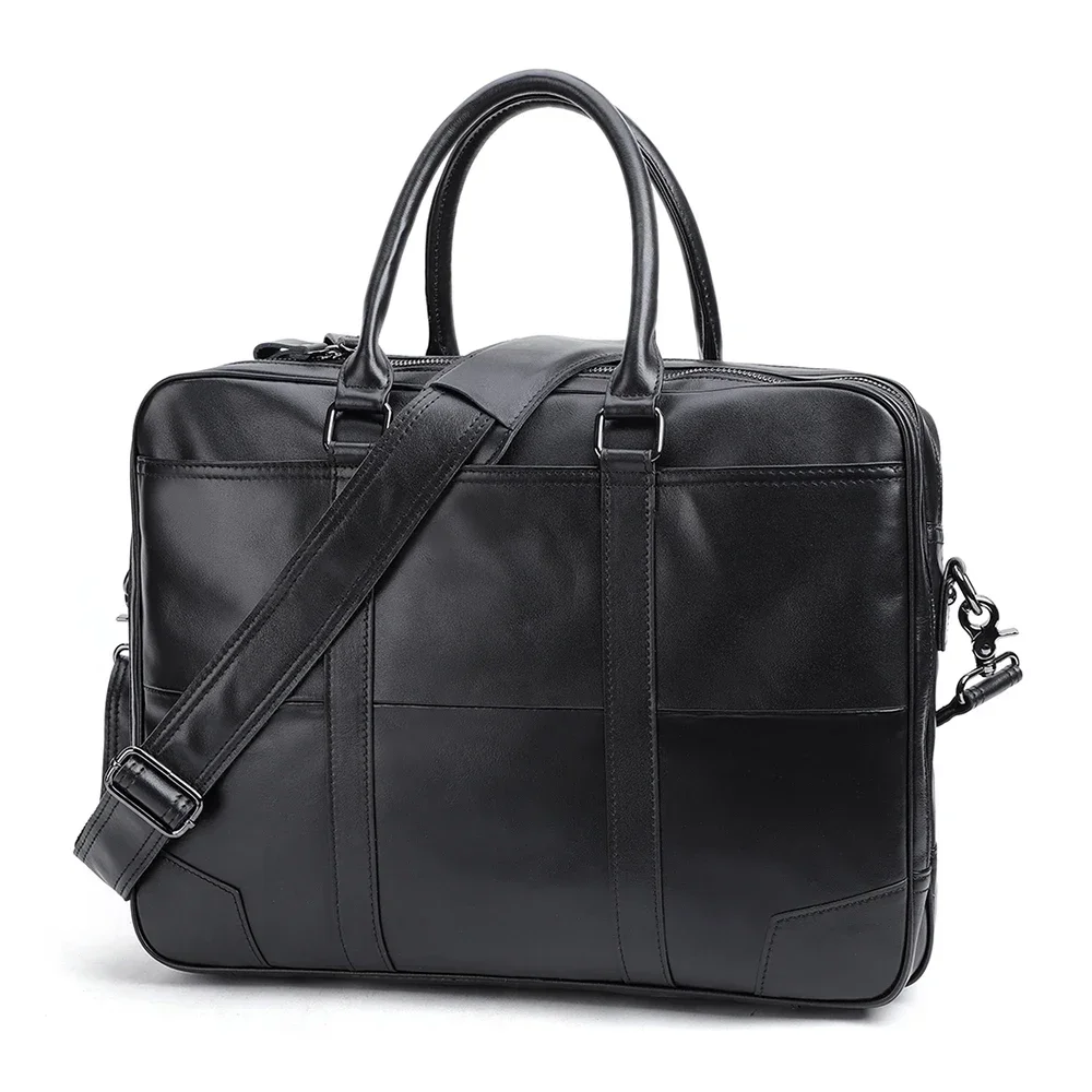 

Genuine Leather Briefcase Men Bag Business Handbag Male 15.6" Laptop Messenger Bags Shoulder Bags Tote Portfolio