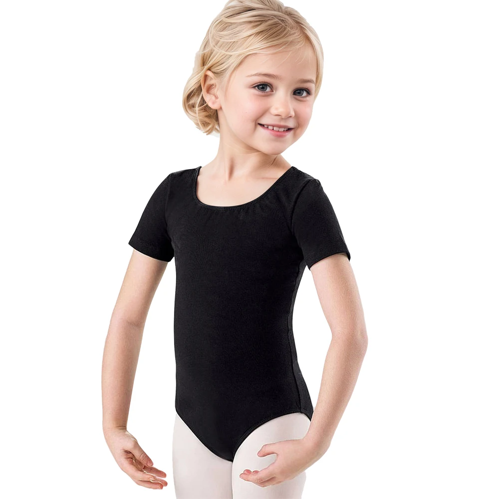 laranlulu-meninas-manga-curta-collant-ballet-dancewear-elastano-colher-pescoco-ginastica-topos-para-criancas-desempenho-de-palco-bodysuits