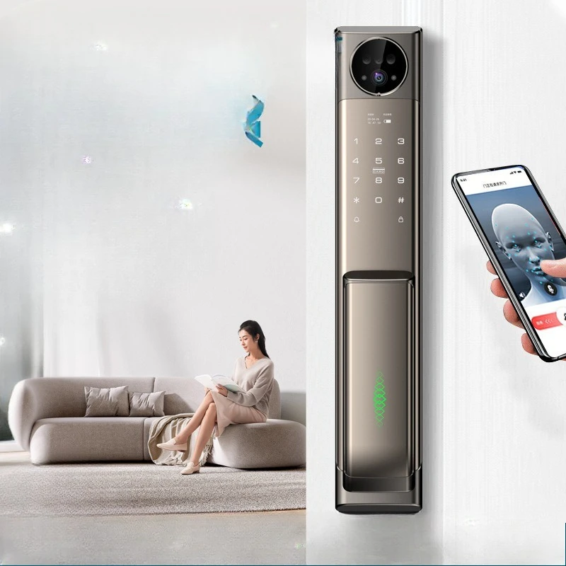 Finger vein recognition anti-theft smart door lock voice control visual intercom facial recognition home fingerprint lock