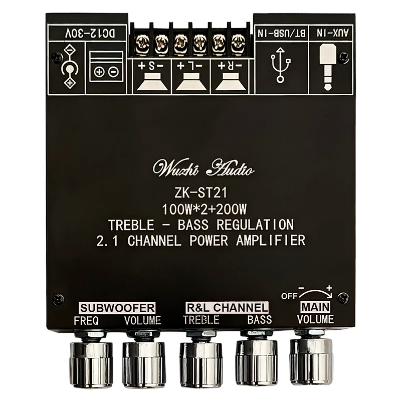 ZK-ST21 BT Digital Amplifier Board 2.1 Channel 100W+100W+200W Subwoofer Chip TPA3221