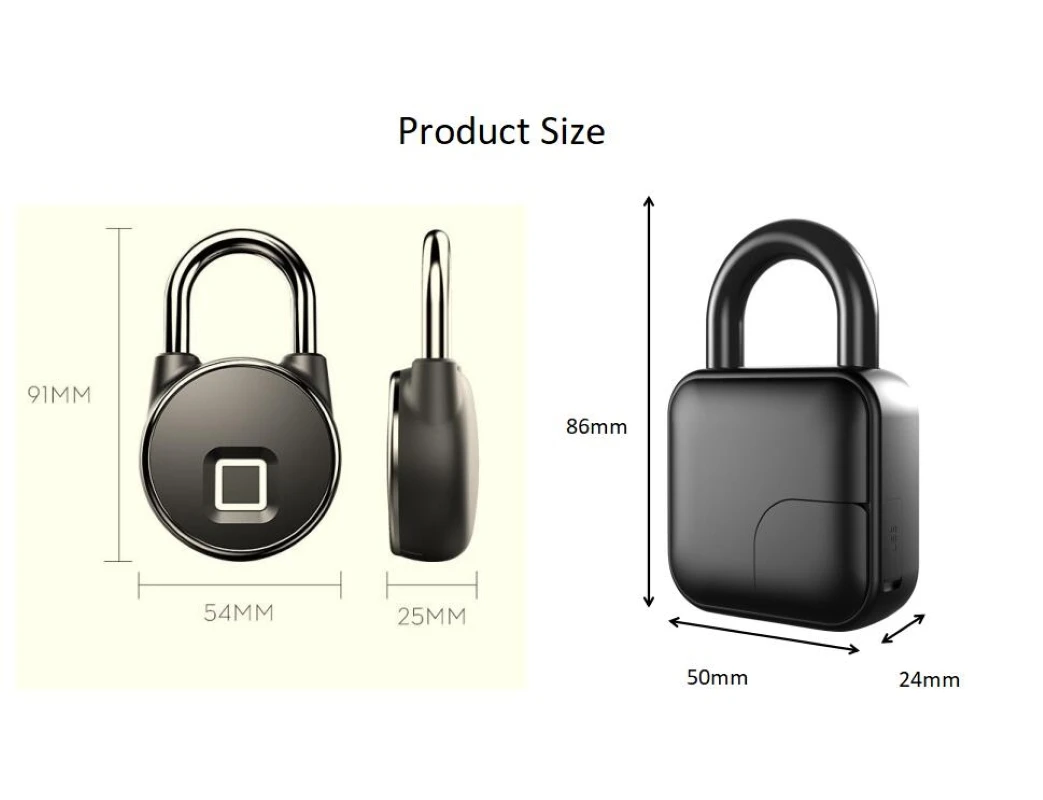 TUYA Fingerprint Padlock IP65 Zinc Alloy Suitable for Travel Bag Cabinet Lock Warehouse Basement Garden Door Lock