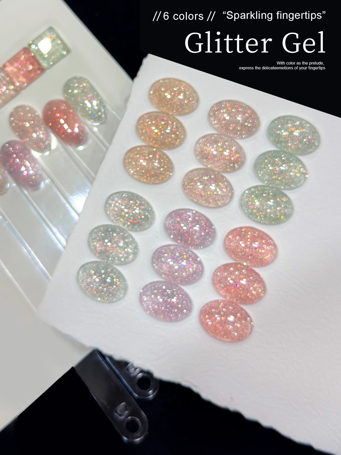 Diamant-Glitzer Nagelkunst 1/6 Stück 15ml Gel-Nagellack-Set UV-LED-Nagelgel für den Salon Damen-Nagelkunst-Werkzeuge Modisch Glamourös – Detail 5