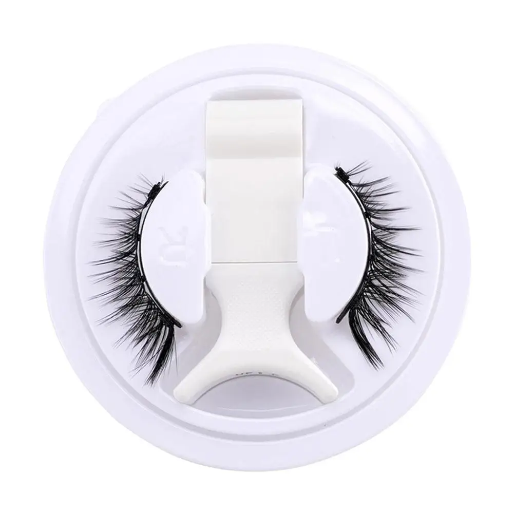 Magnetic False Eyelashes 1 Pair Reusable Natural 3D Faux Mink Lashes No Glue with Magnetic Tweezers Soft Band Design