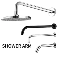 Shower arm Wall-mounted shower head Wall-mounted fixed shower head chrome-plated, matte black