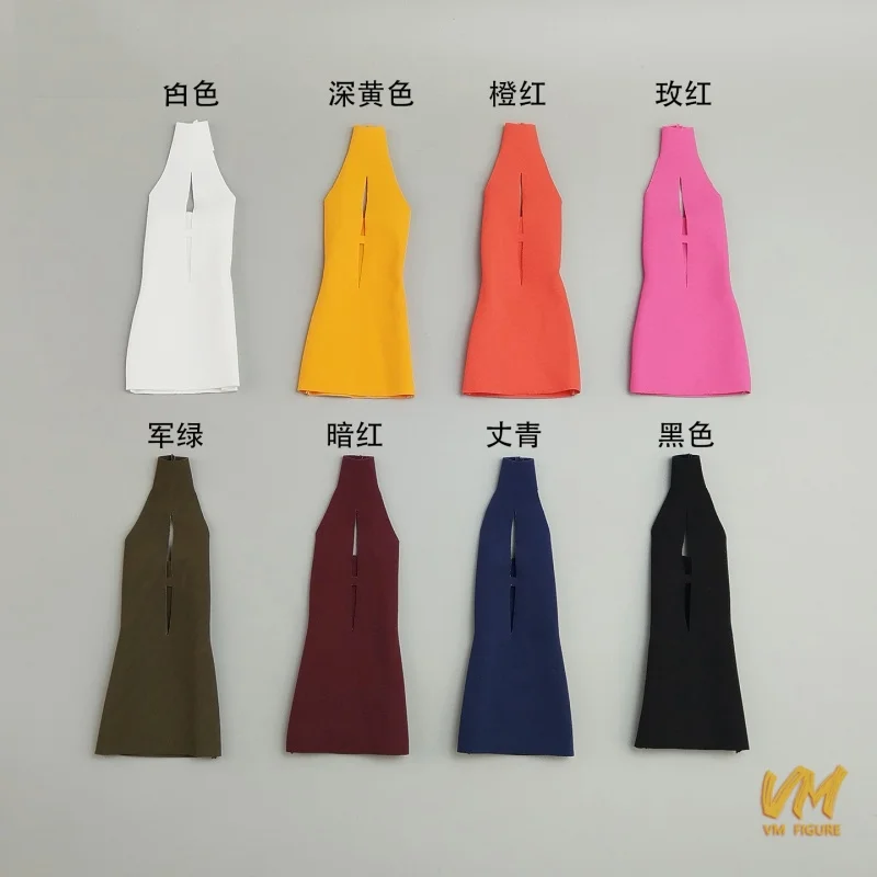 1/6 أنثى الجندي مثير الساخن عالية الرقبة مطاطا فستان قصير ضيق المنخفضة قطع فستان نموذج صالح 12 "عمل الشكل TBL AT210 الجسم دمية #6