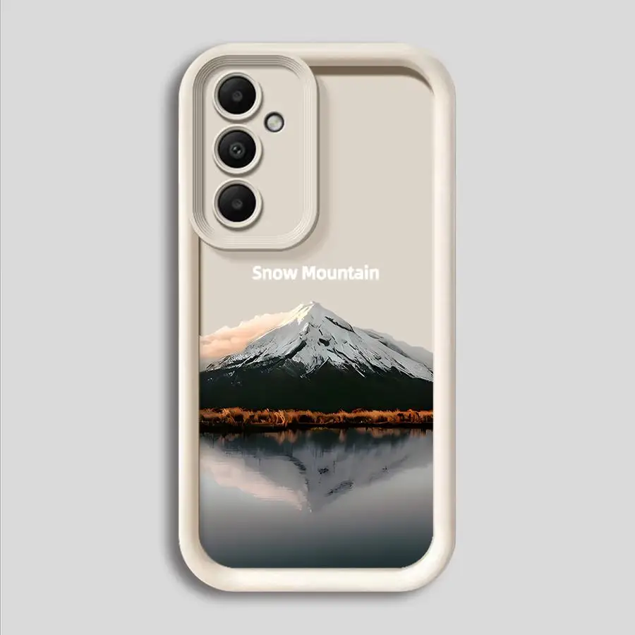 Soft Shell Phone Case for Samsung Galaxy A32 A56 A14 A33 A24 A13 A16 A23 A12 A26 A22 A36 A34 Cartoon Snow Mountain Pattern