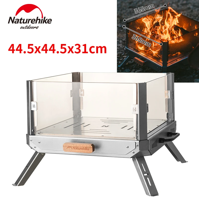 Naturehike BBQ Firewood Grill Rack Folding Wood Stove Cooker Outdoor Camping Hiking Picnic Watch-Glass Heater Burner Lightweight