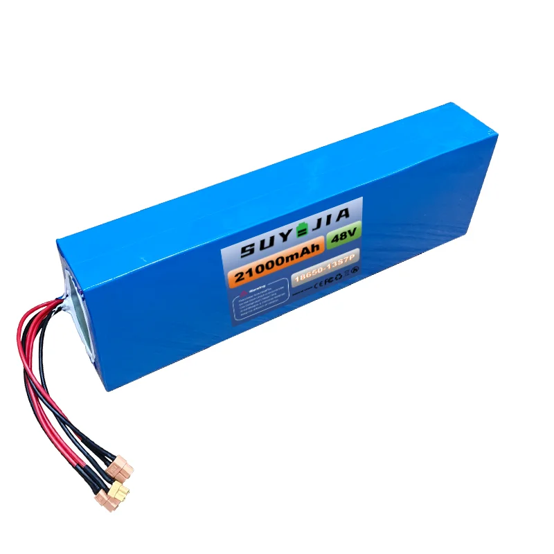 48V 21Ah 13S7P Rechargeable Lithium Battery Pack Built-in BMS Suitable for 750W 1000W Power Tool Battery Customizable Size Plug