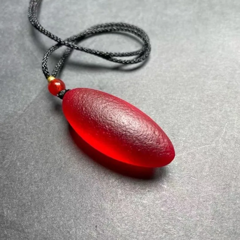 

Xinjiang Korla Desert Blood Meteorite Pendant, Wine Red Raw Energy Stone, Lucky Healing Meteorite Charm