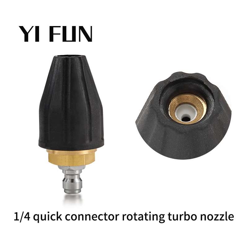 High Pressure Spray Nozzle Water Cleaning Brass Rotating Dirt Blaster Turbo Nozzle for High Pressure Car Wash Accessory