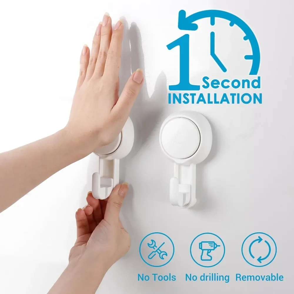 Suction Cup Hooks Powerful Vacuum Waterproof Suction Hook Hanger Bathroom Kitchen Towel Wall Hook Storage Holder Organization view 2
