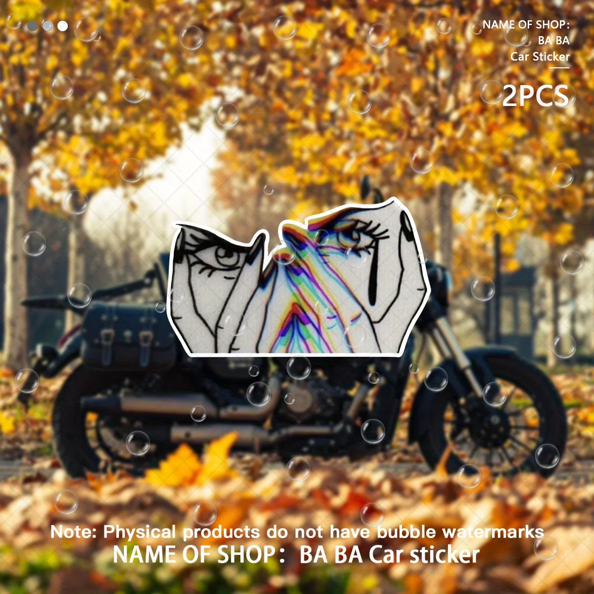 

2Pcs Waterproof Vinyl Eye Stickers, Creative Decals for Motorcycle, Car, SUV, Helmet, Laptop & Water Bottle