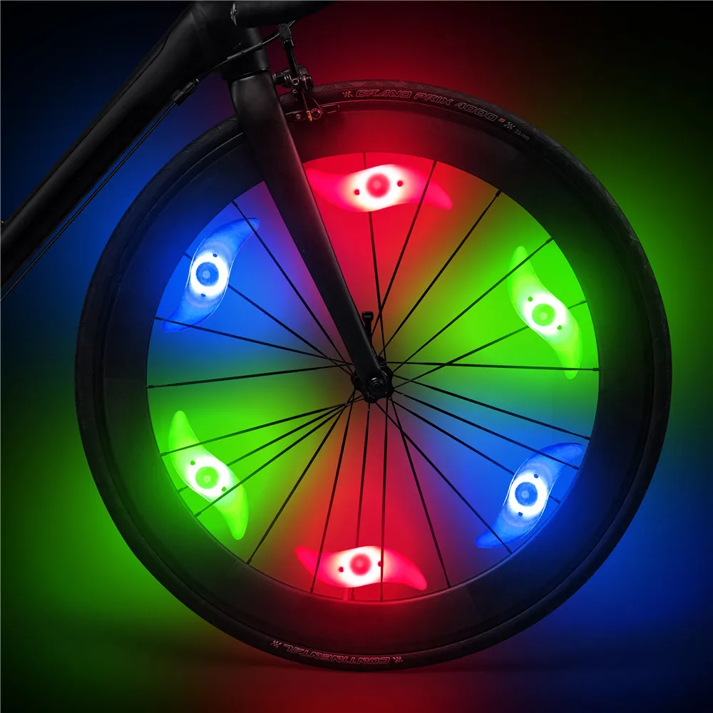 Plastic Bike Wheel Spoke Light Waterproof MTB Balance Bicycle LED Tyre Tire Flash Lights Colorful Warning Lamp Bike Accessories