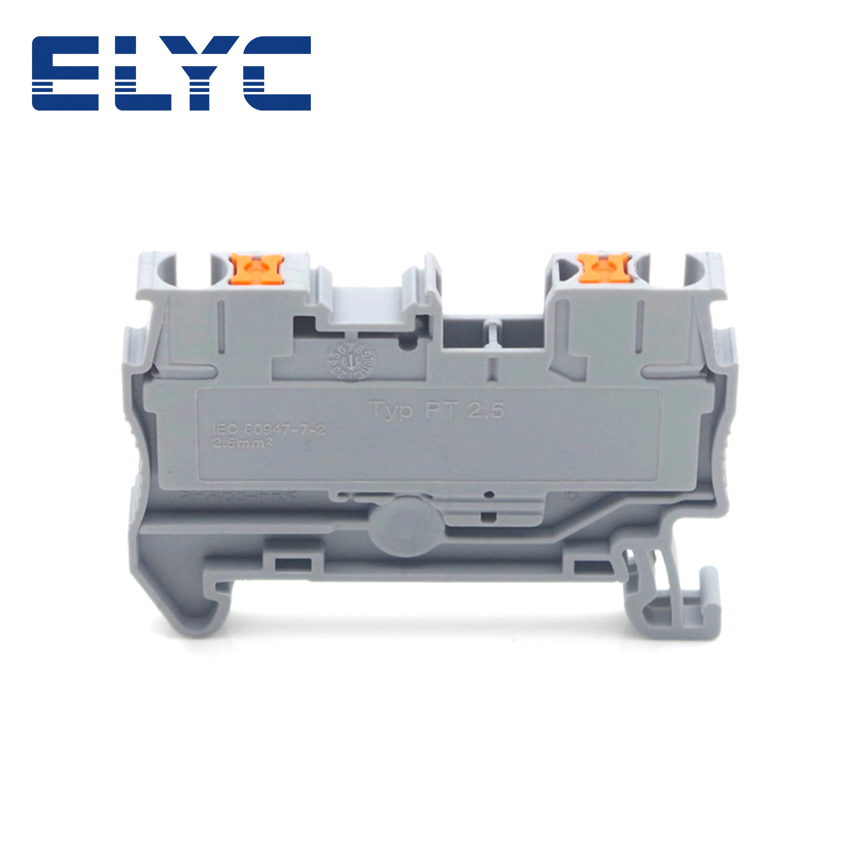 100PCS PT2.5 Push-In Termin Spring Plug Cable Screwless Electrical 2.5mm NS35 DIN Rail Terminal Block PT 2.5