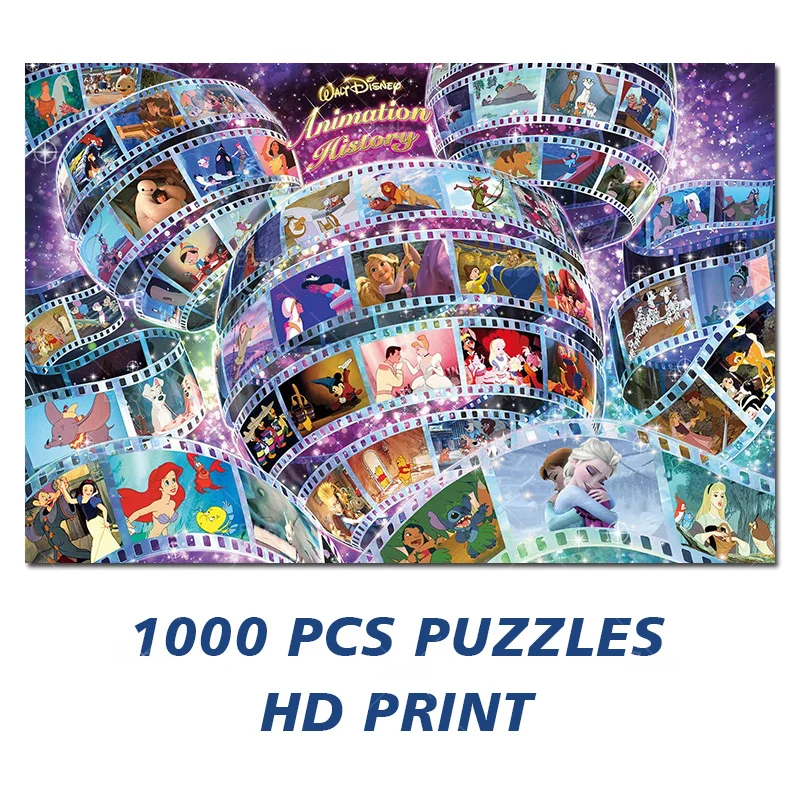 Disney Mickey Mouse Head Animation History 300 500 1000PCS Puzzles Paper Jigsaw Puzzle Game For Kids Teens Like Room Ornament