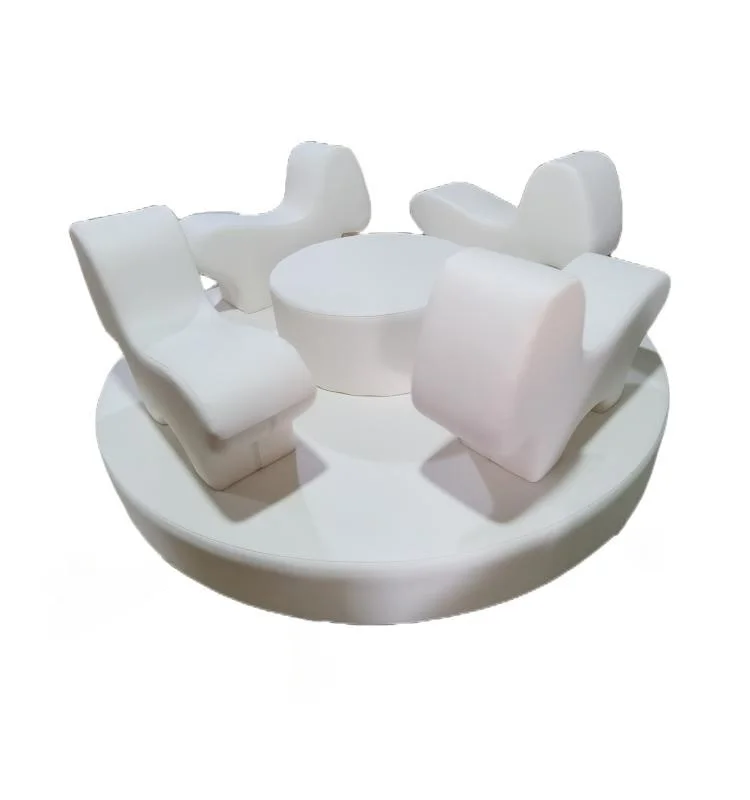 Popular White Grey Beige Animal Carousel Ride for Kids Rental Child Event Merry Go Round Rotating Electrical Soft Play Carousel