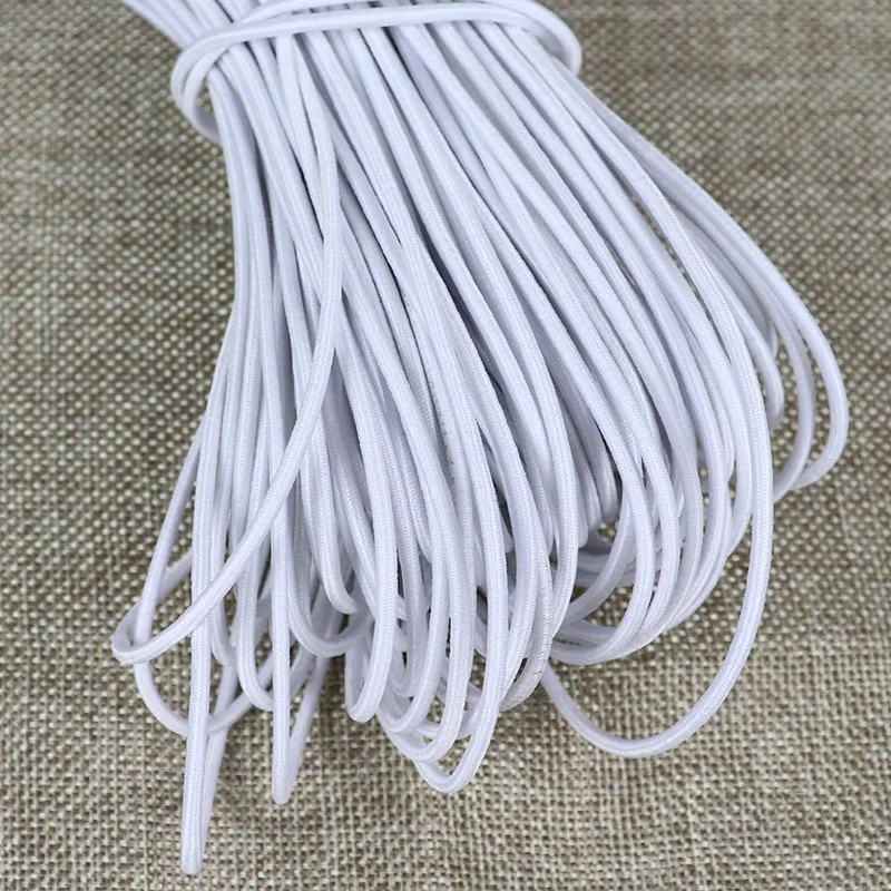 Black White Round Elastic Band Elastic Cord Rubber Band Stretch Rope Tape For DIY Sewing Accessories