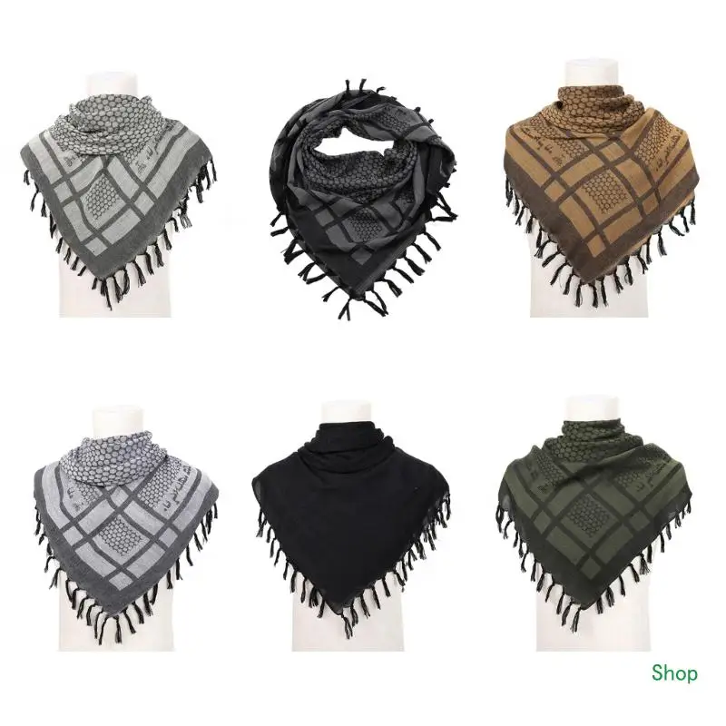 Dropship Tactically Adult Arab Scarf Multi Purpose Jacquard Pattern Keffiyeh Headscarf Middle Eastern Religious Scarf