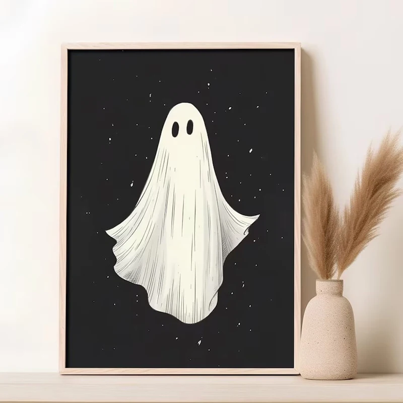 

Halloween Ghost Print, Halloween Poster, Spooky Wall Art, Ghost Picture, Vintage Halloween Decor, Dark Art Poster, Ghost Artwork