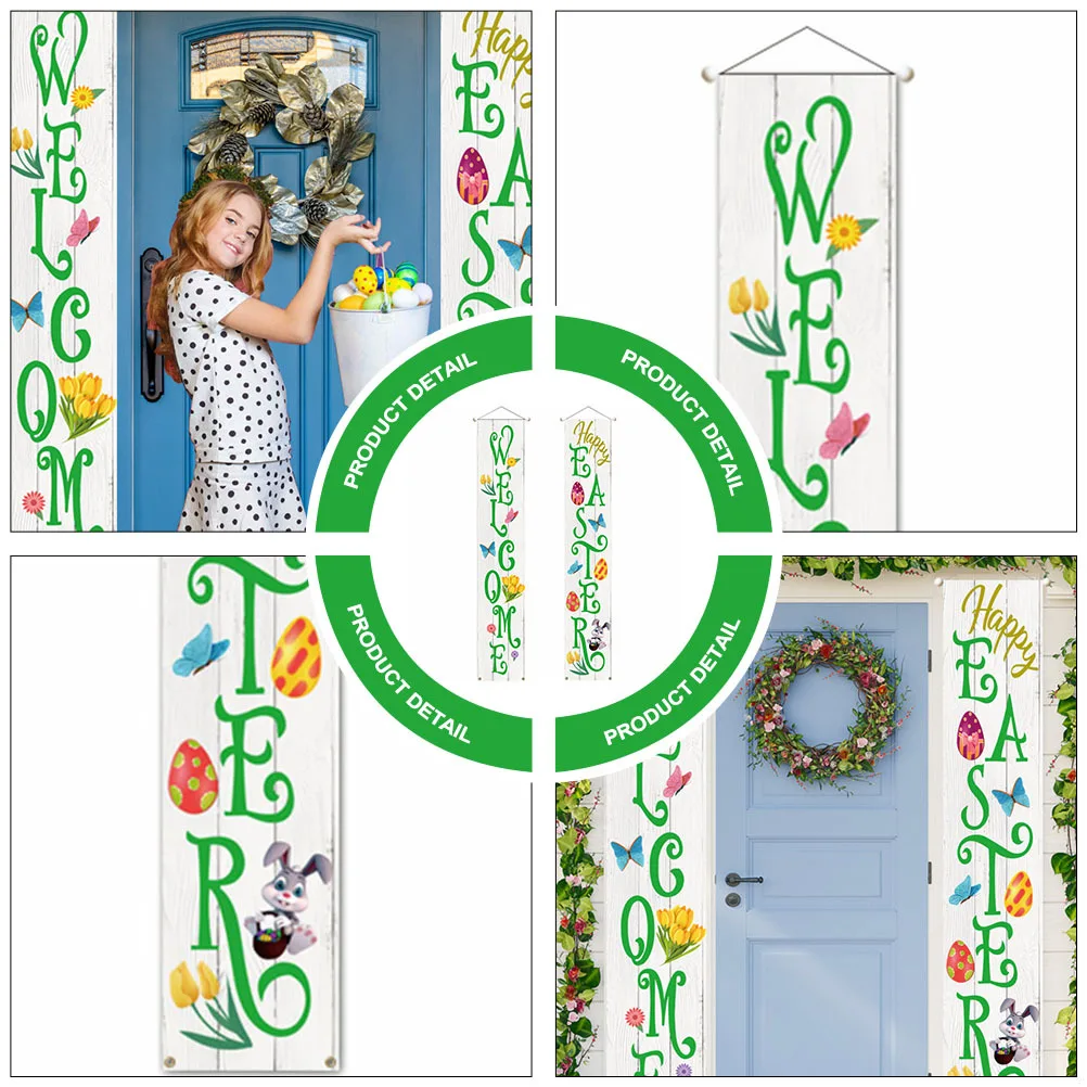 

1Pair Holiday Door Decor Easter Wall Hanging Pendant Unique Creative Couplet for Home Garden Festive Decoration Design