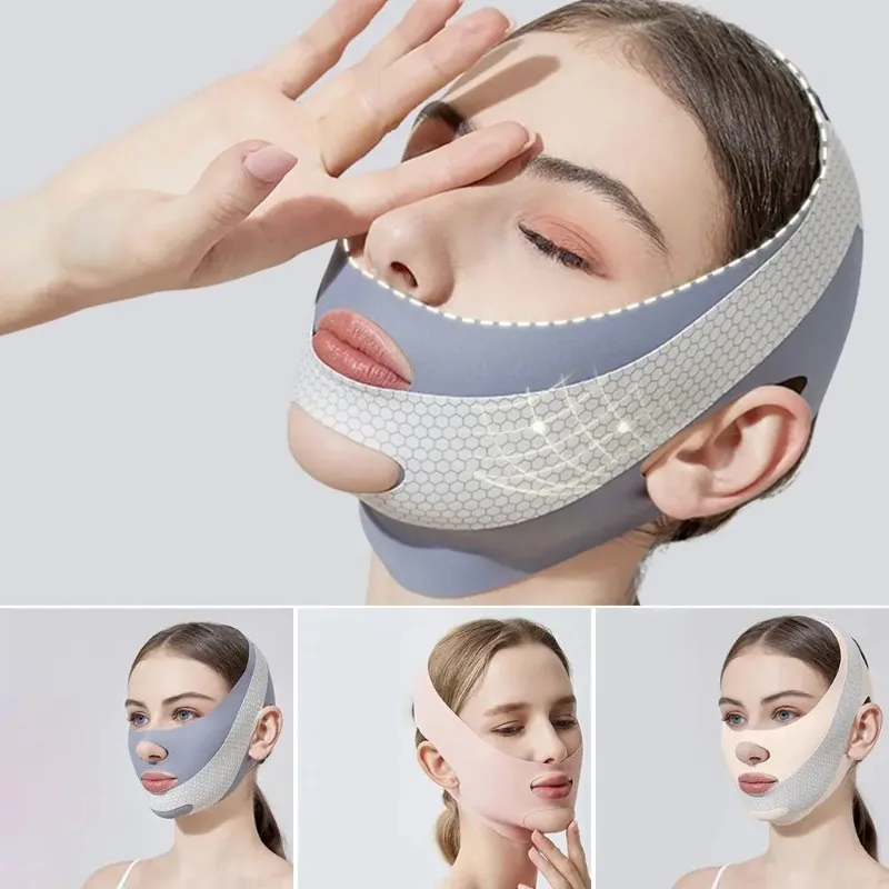 1PC Adjustable Face Sculpting Sleep Mask Breathable Elastic V Line Shaping Mask Slimming Strap Skin Care Lifting Tightening Mask
