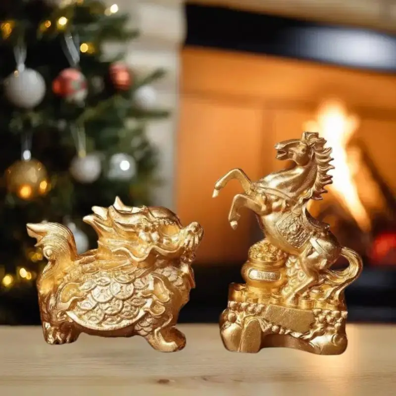 سلسلة مفاتيح تمثال نحاسي للحصان والقرد اللطيف - ملحق مكتب مزخرف وممتع