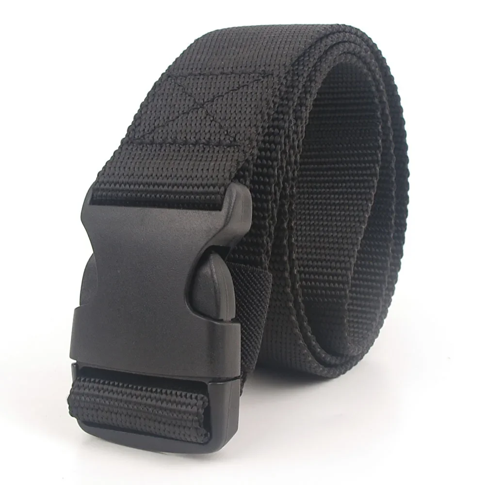 Outdoor Training Canvas Waistband Men Women Portable Multi-Function Imitation Nylon Tactical Release Buckle Leather Belt