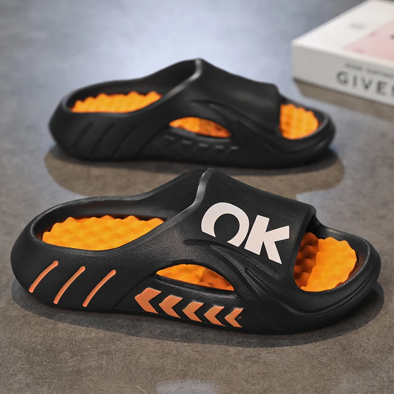 Summer Men Massage Slippers Indoor Outdoor Sandals Beach Casual Shoes Soft Sole Slides Men Flip-flops Men's Sandals Big Size 47