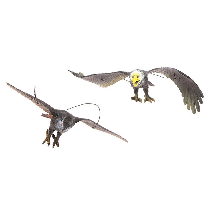 1 Stück Outdoor-Adlerfigur, hängende Vogelabwehr, Kunststoff-Adlerornament, lebensechte fliegende Vogel-Falke-Lockvogel-Garten-Vogelscheuche – Detail 11