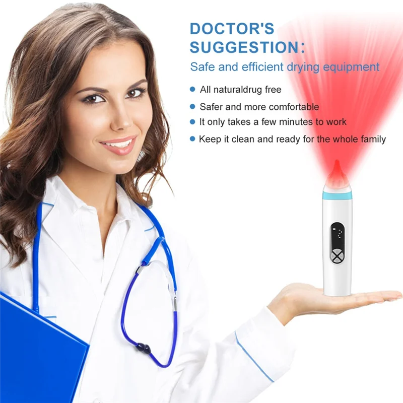 ABMF-เครื่องเป่าหูไฟฟ้าแบบพกพาสําหรับนักว่ายน้ํากําจัดความชื้นอย่างรวดเร็วน้ําหู Remover ช่วยให้หูแห้งหลังจากอาบน้ํา