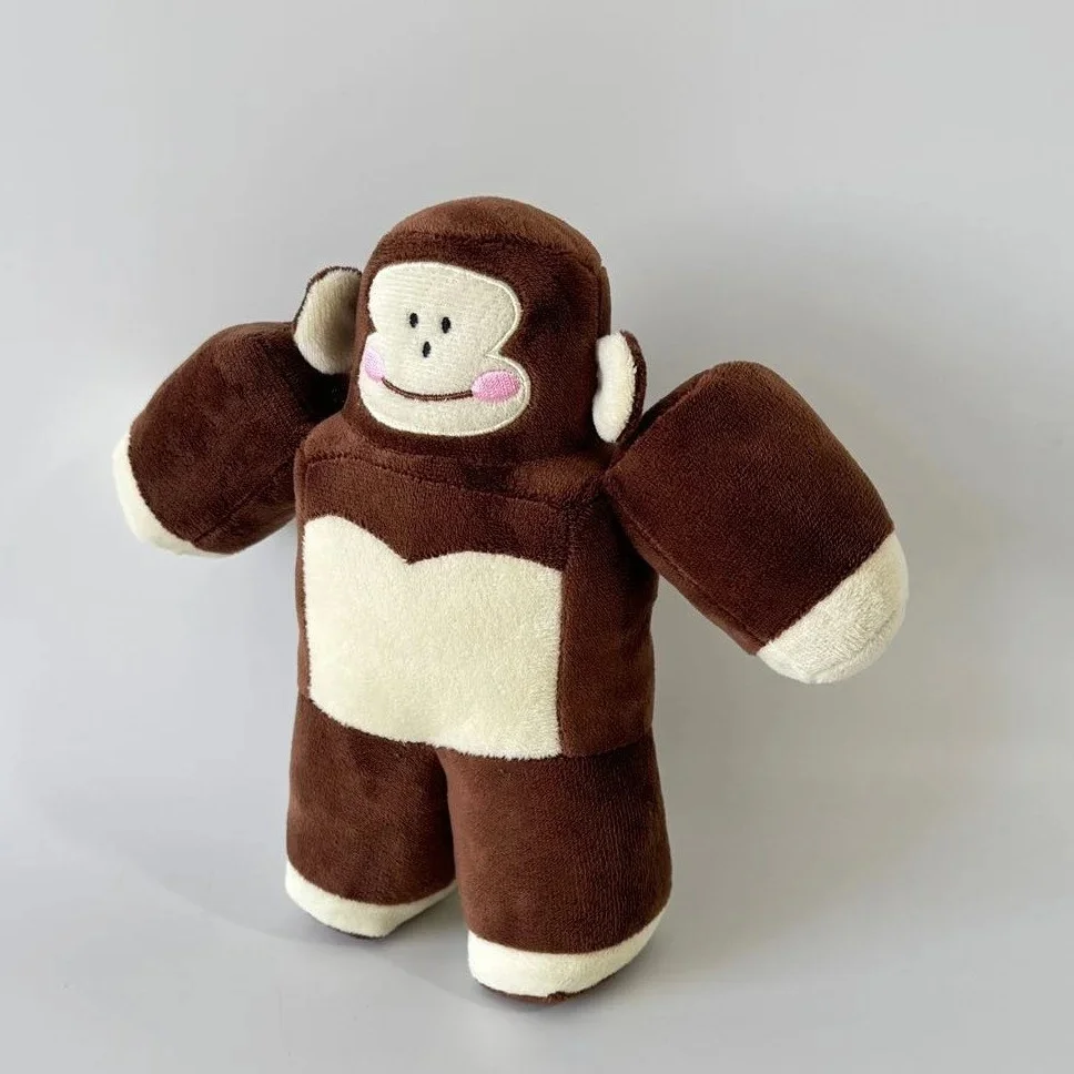 Gorilla Monkey Block Plush Toy Soft Square Stuffed Doll For Kids Teens Collectors Home Table Office Display Halloween Cozy Gift