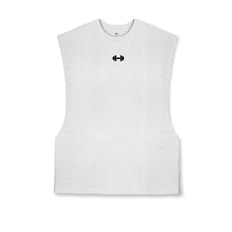 Open Side Cut Off Sleeveless loose Men Gym Tank Top Mesh  Breathable Bodybuilding Clothing Fitness Comfort Singlets Workout Vest