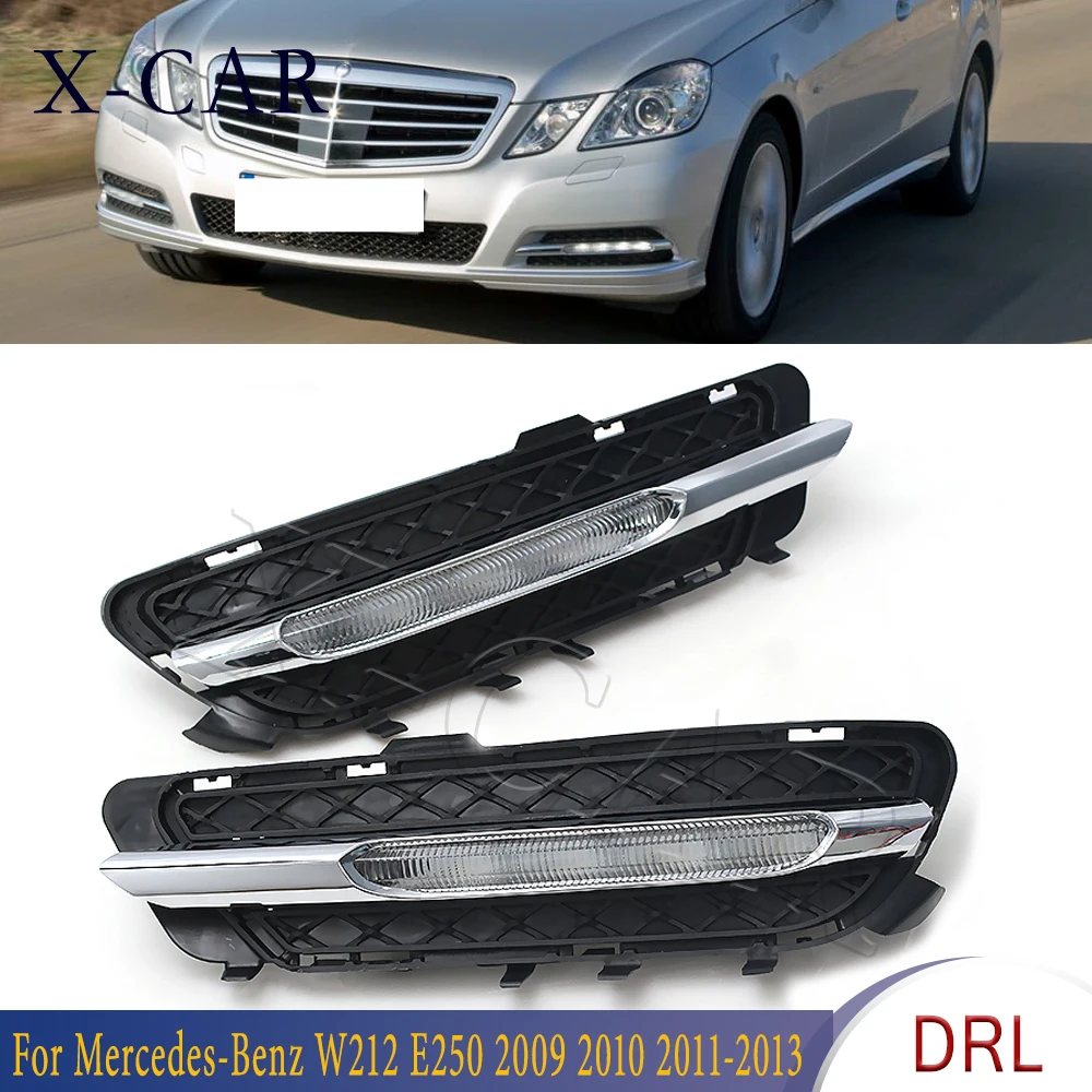 

X-CAR Fog Light DRL LED Daytime Running Lights 2128851574 2128851674 For Mercedes-Benz W212 E250 E300 E350 2009 2010 2011-2013