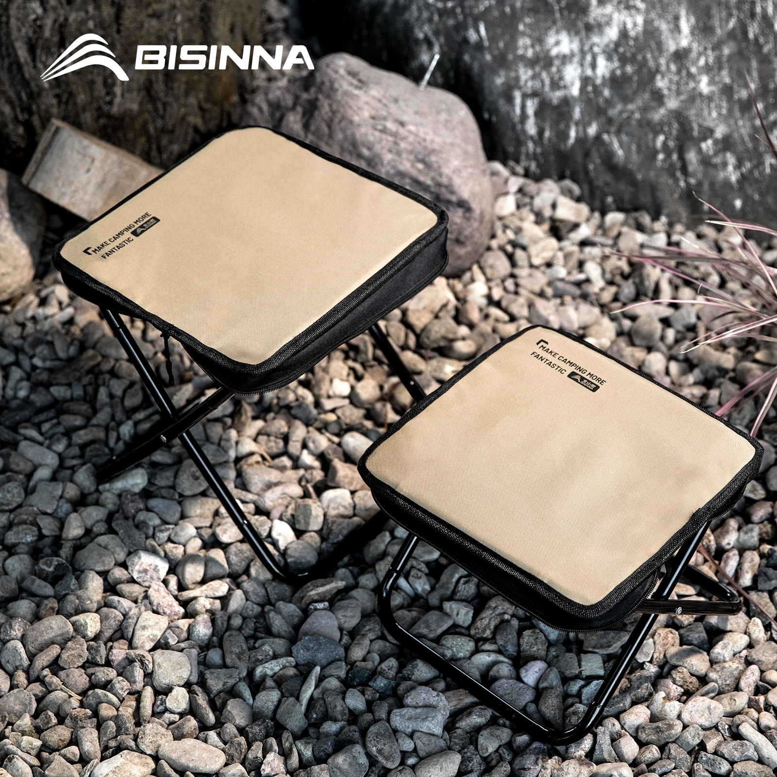 

BISINNA Outdoor Camping Folding Stool Easy Store and Lightweight Footrest Portable Travel Fishing Chair