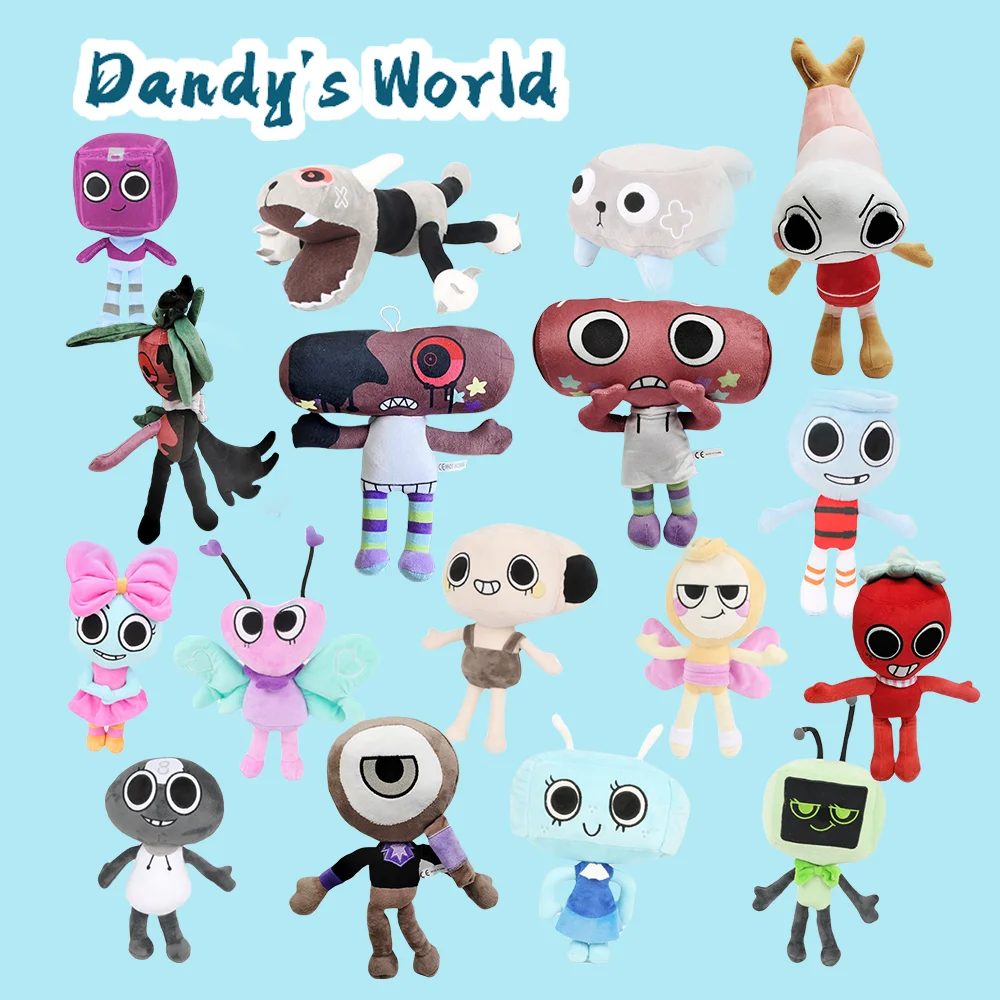 TreasuringU New Dandy's World Plush Toys Horror Game Dandys World Plushie Cute Anime Stuffed Soft Dolls Halloween Birthday Gifts