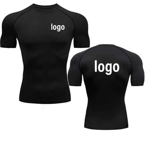 Your Design Logo Top Men Women Print Original Design Tshirts Jogging Workout Gym Quick Dry  New Custom Compression T Shirt