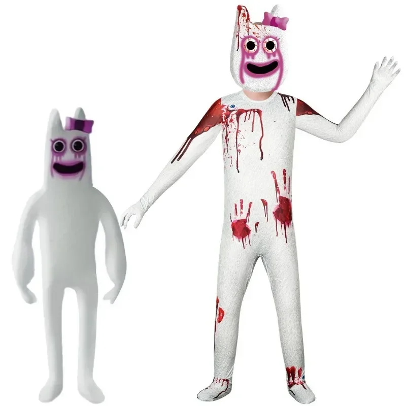 Garten von Banban Kostüm Kind Jungen rot Jumbo Josh Monster Cosplay Horror Spiel Halloween Overall Canival Geburtstags feier Kostüm