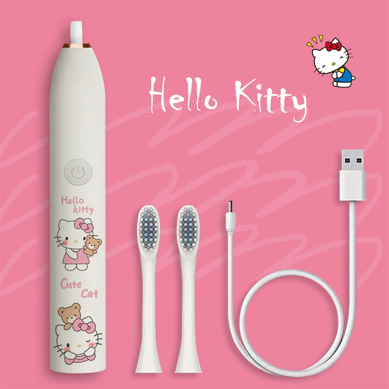 Cute Hello Kitty Electric Toothbrush Cartoon Creative Children's Waterproof Toothbrush Ultrasonic Fully Automatic Charging Gift