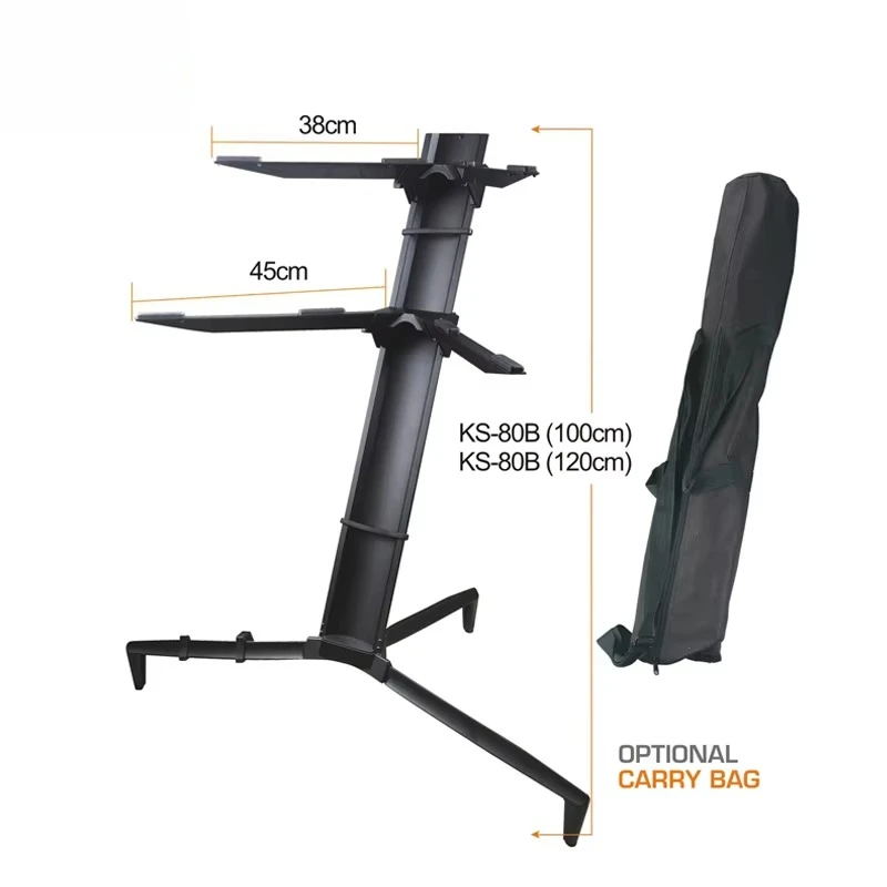 Black aluminum alloy durable dual keyboard stands