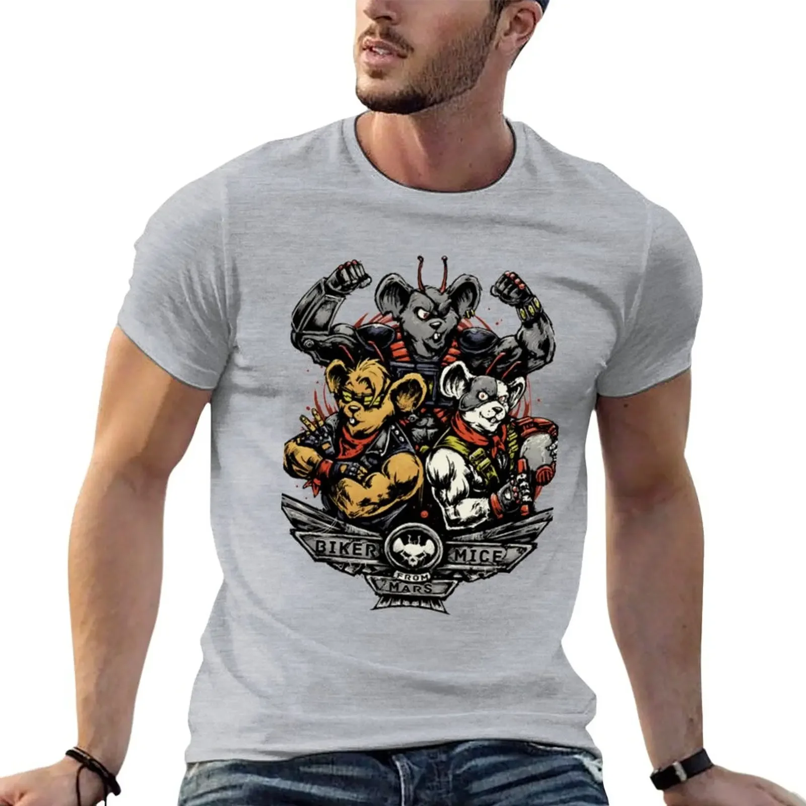 Tees Korean Fashion Cute Tops Oversizeds Mens Tall T Shirts Biker Mice From Mars T-shirt Men Clothing Graphic Funny Summer Tops