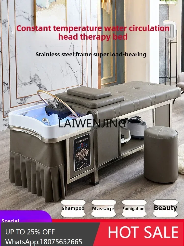 

LYN hair treatment shampoo bed water circulation barber shop special stainless steel frame Thai massage with fumigation