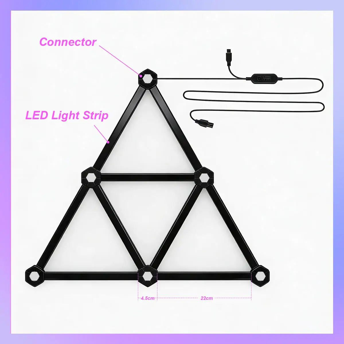 Smart Wall Light LED Wall Lamp Dimmable Smart WiFi RGB Light Bars Music Sync Atmosphere Lamp Bedroom Decor Ambient Lighting Room