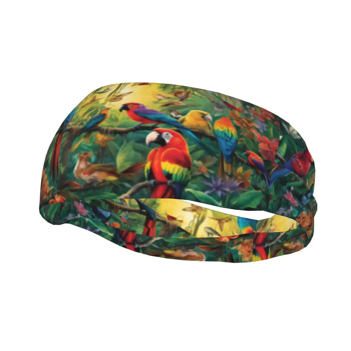Sports Headband Tropical Birds Macaw Parrot Toucan Fitness Sweatband Absorbent Cycling Jog Hair Bandage